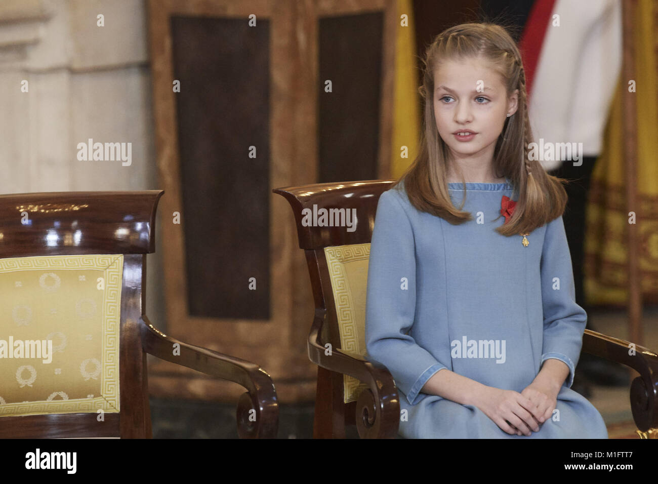 Madrid, Madrid, Espagne. 30Th Jan, 2018. La princesse Leonor assister à l'exécution de l'ordre de la Toison d'or à Zarzuela Palace le 30 janvier 2017 à Madrid Crédit : Jack Abuin/ZUMA/Alamy Fil Live News Banque D'Images