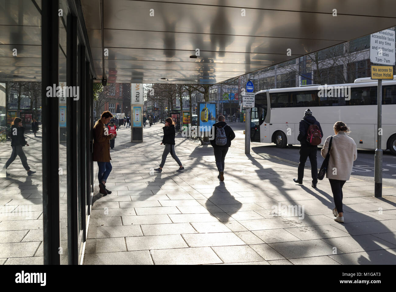 Le centre-ville de Nottingham, Rue Milton,UK. Banque D'Images