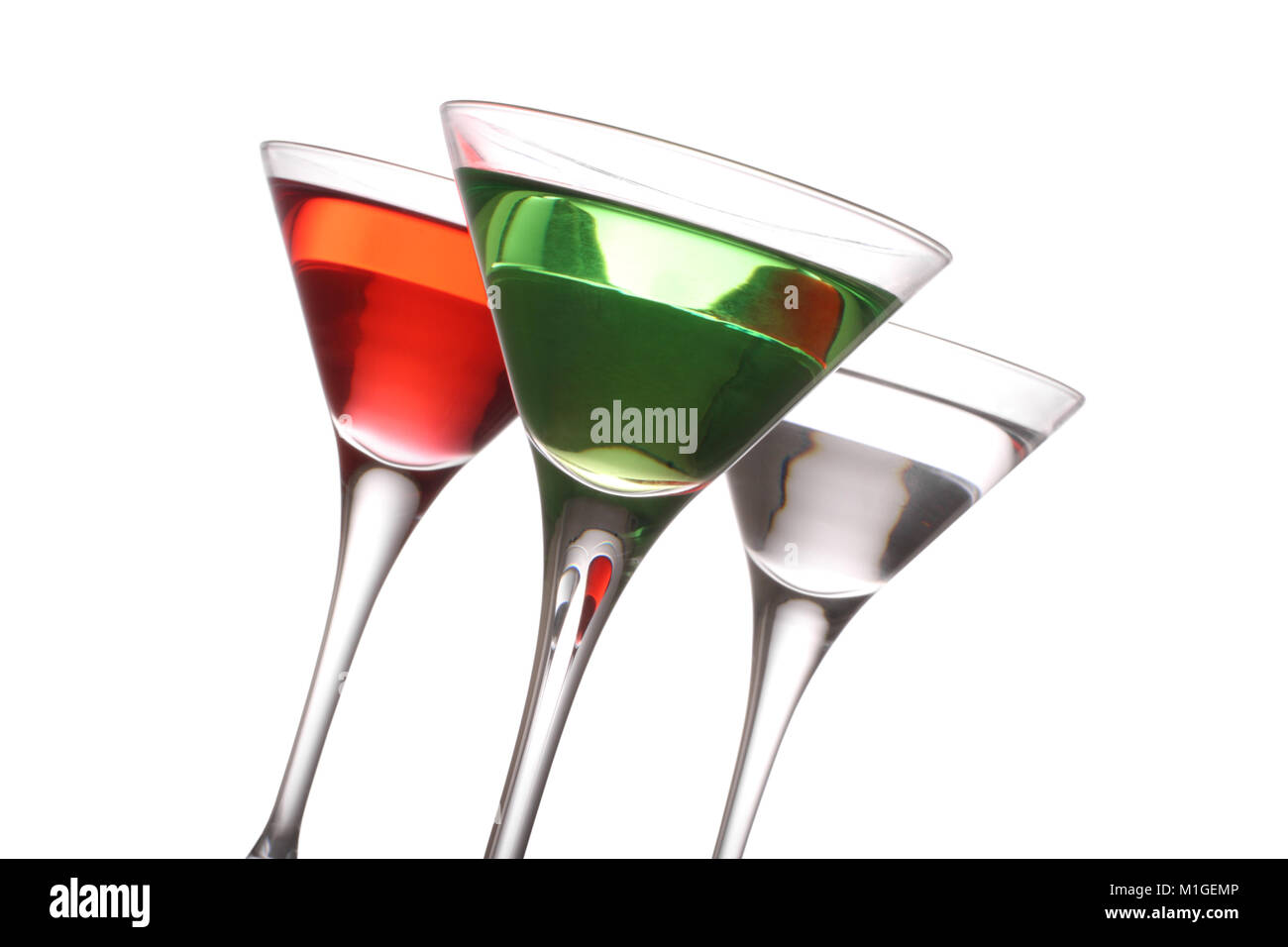 Woo woo, Vodkatini et un Appletini trio. Banque D'Images