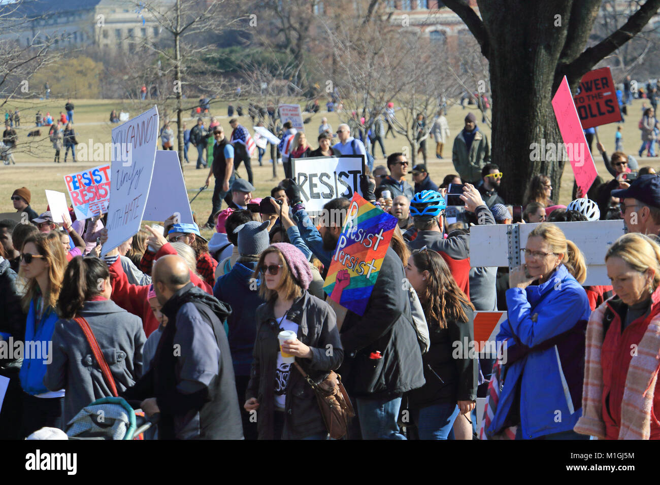 Protestation en direction de la Maison Blanche Banque D'Images