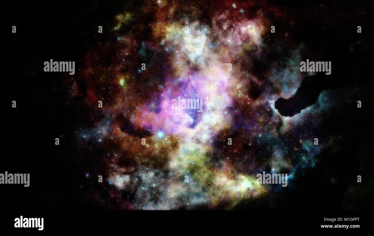 Nebula et les étoiles dans l'espace profond, univers mystérieux. Banque D'Images