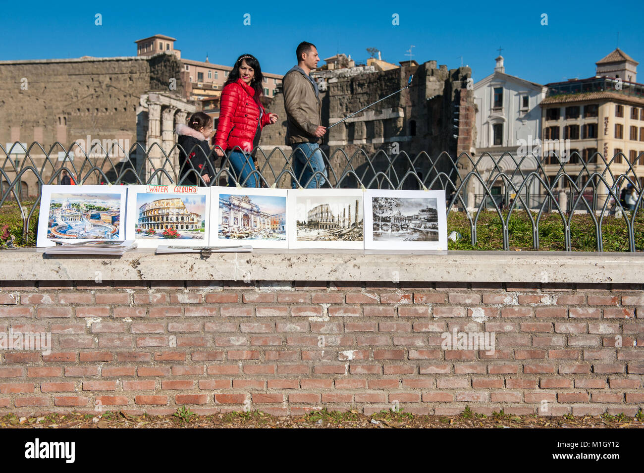 Rome, Italie. Artiste de rue. Forum Street. Banque D'Images