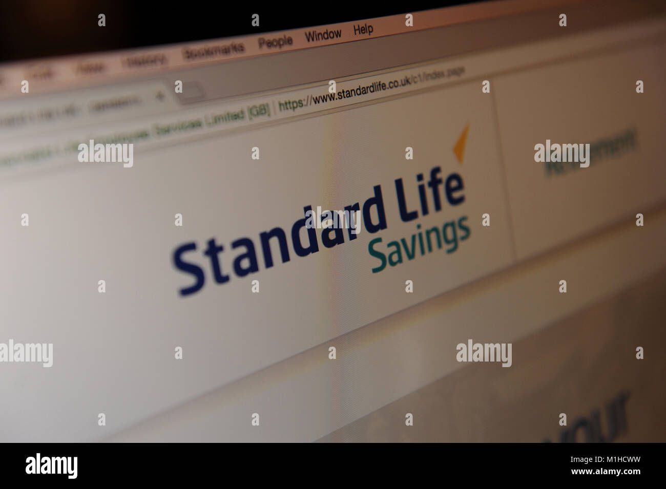 Le site web de la Standard Life Banque D'Images
