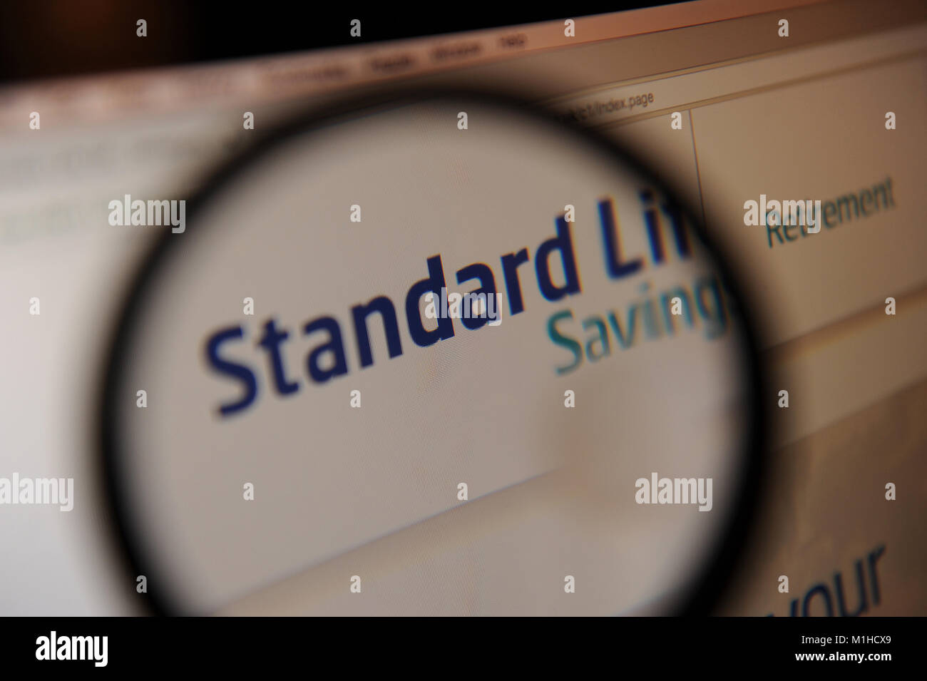 Le site web de la Standard Life Banque D'Images