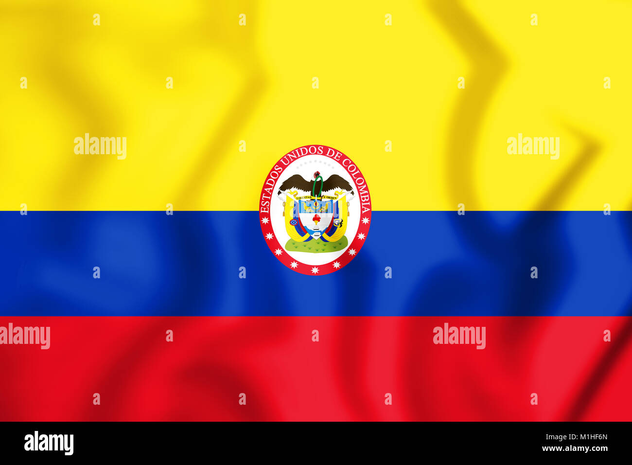 Drapeau militaire et naval ensign des États-Unis de Colombie. 3D Illustration. Banque D'Images