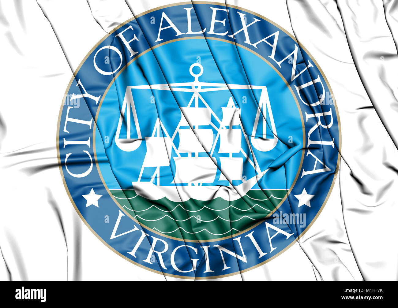 Sceau d'Alexandria (Virginie), aux États-Unis. 3D Illustration. Banque D'Images
