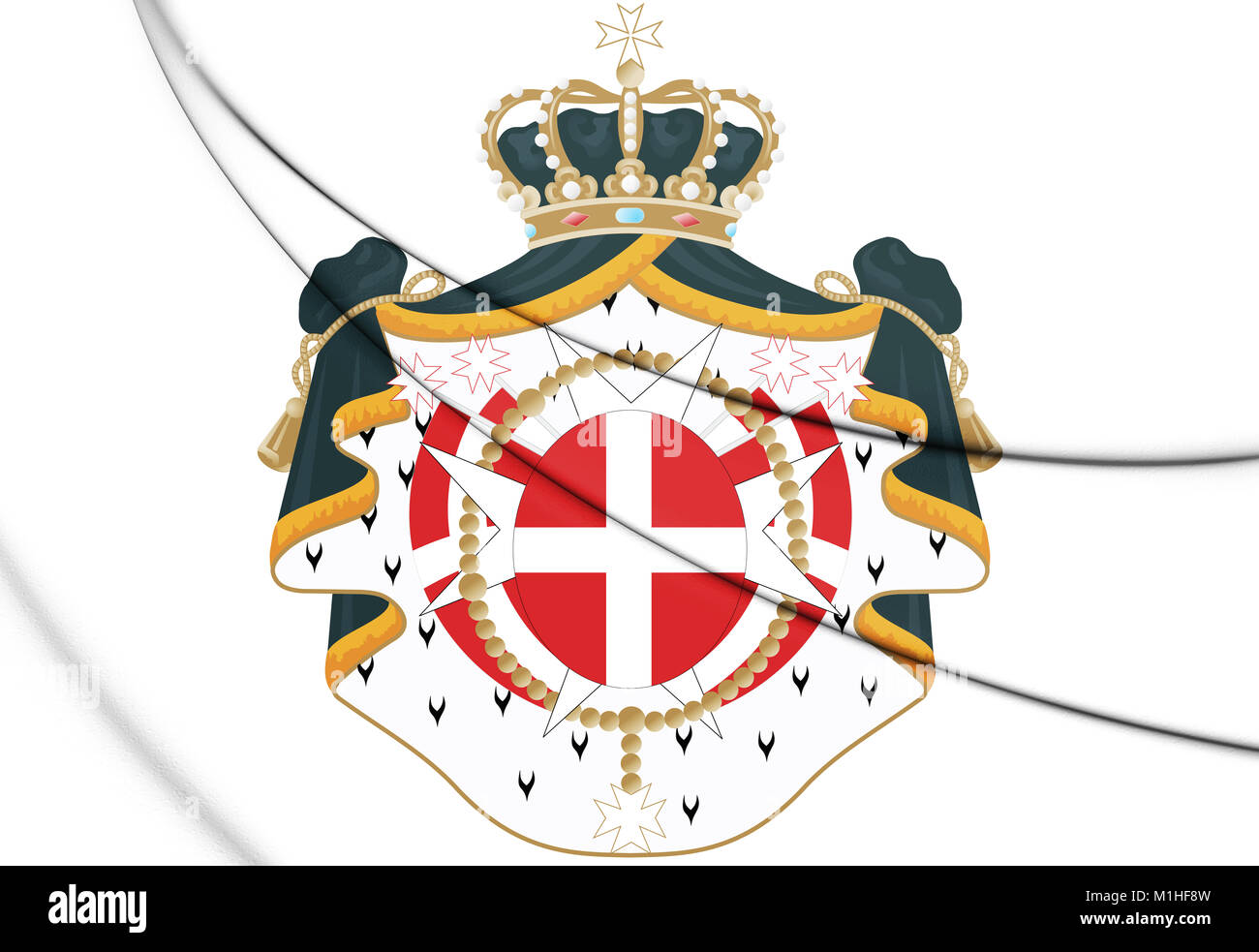 Ordre Souverain Militaire de Malte des armoiries. 3D Illustration. Banque D'Images