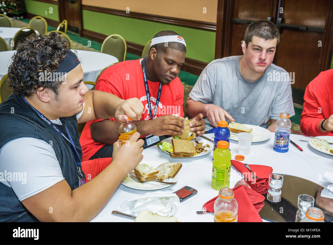 Florida,fort Lauderdale,Sheraton Suites,hôtel hôtels motels inn motel,déjeuner,tous les American offense Defence Bowl,joueurs de football de lycée,ath Banque D'Images