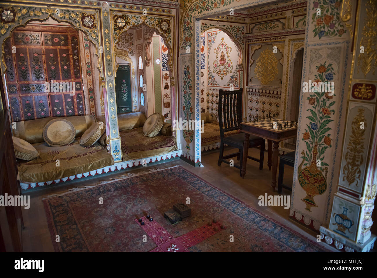 Intérieur de Patwon Ji Ki Haveli, Jaisalmer, Rajasthan, India Banque D'Images