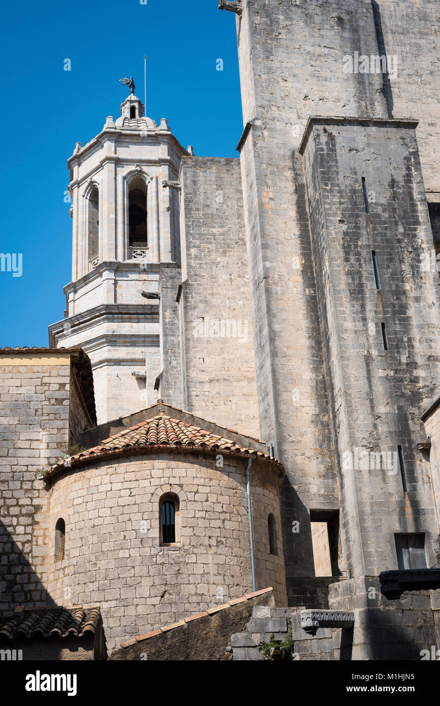 L'architecture historique de la cathédrale de Gérone, Espagne Banque D'Images