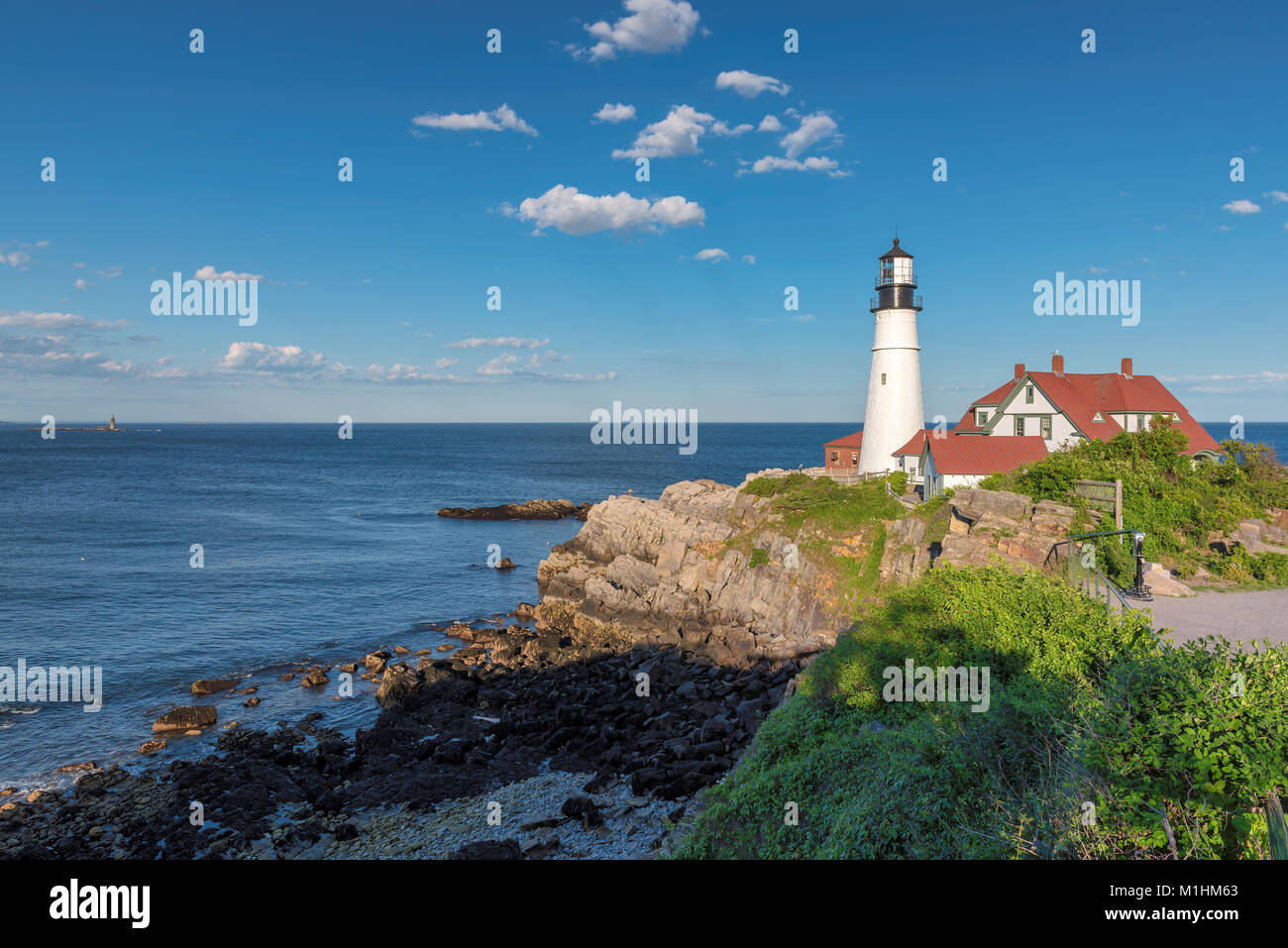 Portland Head Lighthouse en Nouvelle Angleterre, dans le Maine, USA. Banque D'Images
