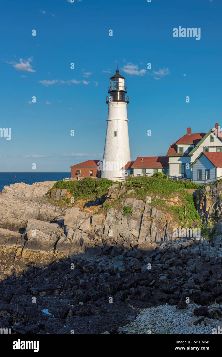 Portland Head Lighthouse à Cape Elizabeth, Maine, USA. Banque D'Images