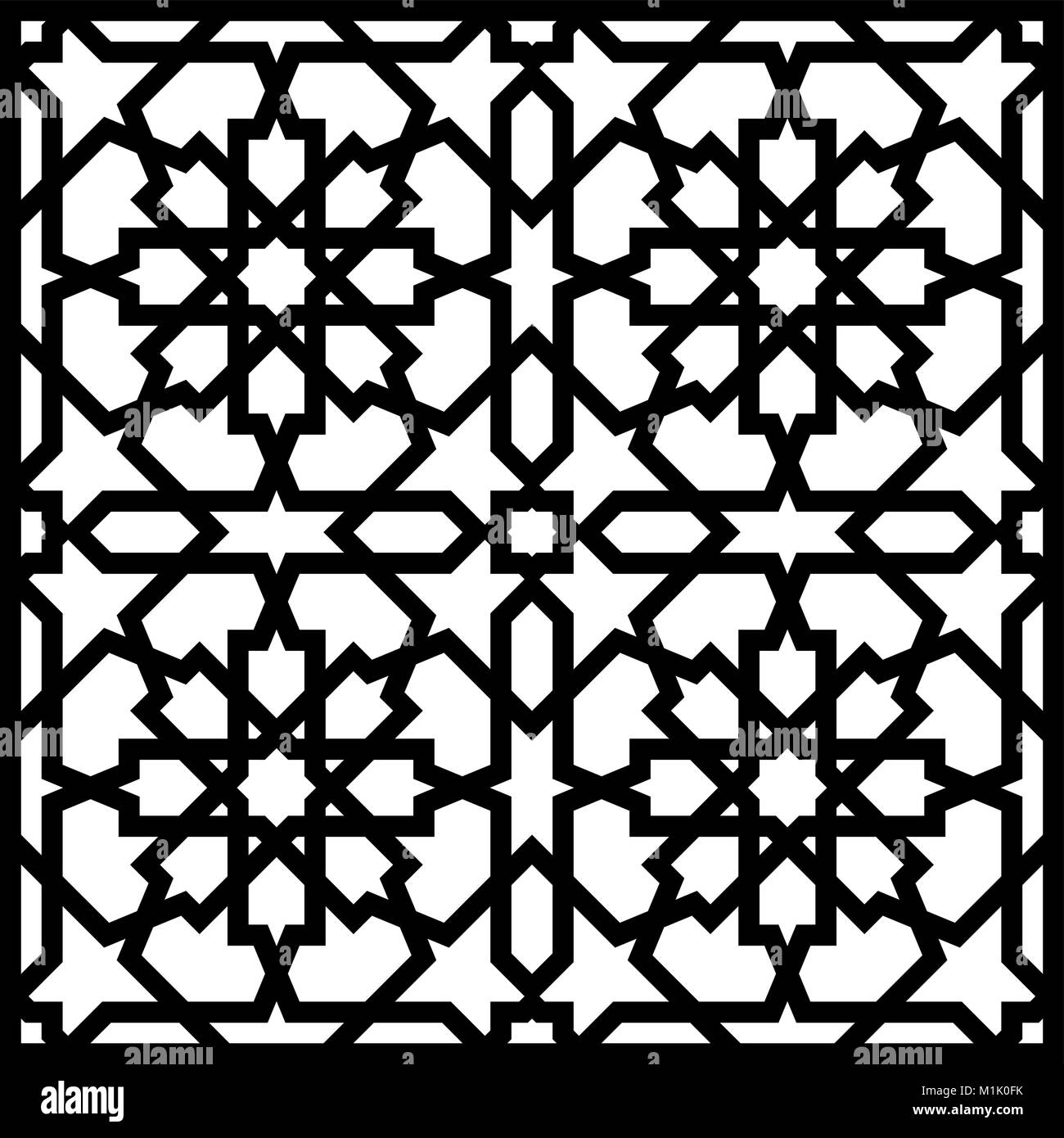 L'arabe sans ornement géométrique basée sur l'art arabe traditionnelle mosaïque musulmane. Bain turc, arabe mosaïque sur un fond blanc. Illustration de Vecteur