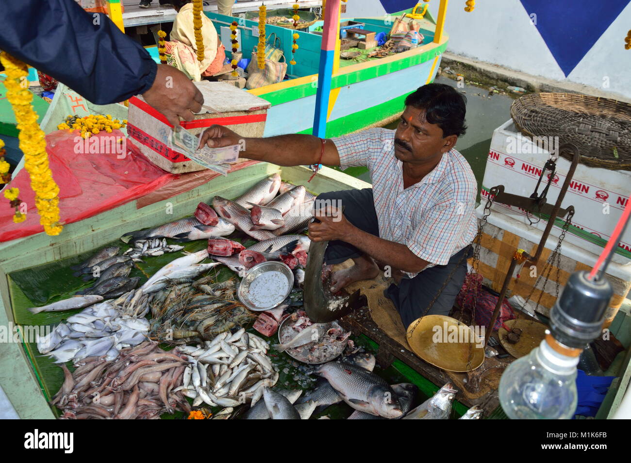 Marché flottant à Kolkata Banque D'Images