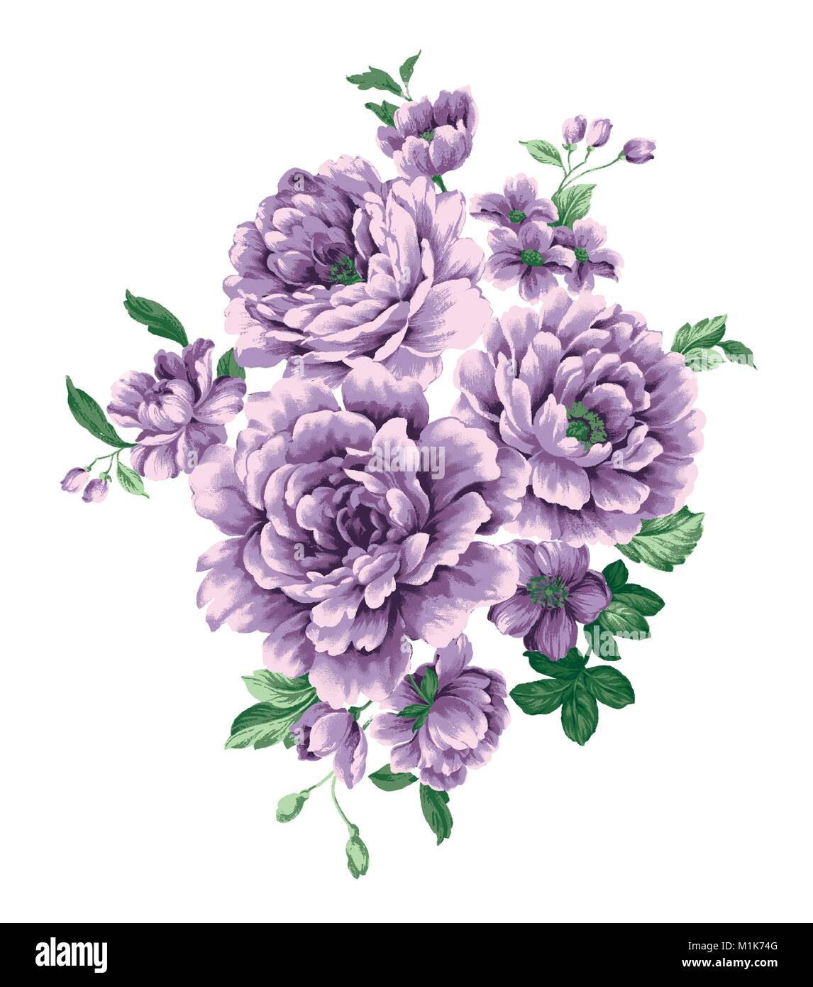 Vector illustration art motif fleur dessin dessin design art floral feuilles Illustration de Vecteur