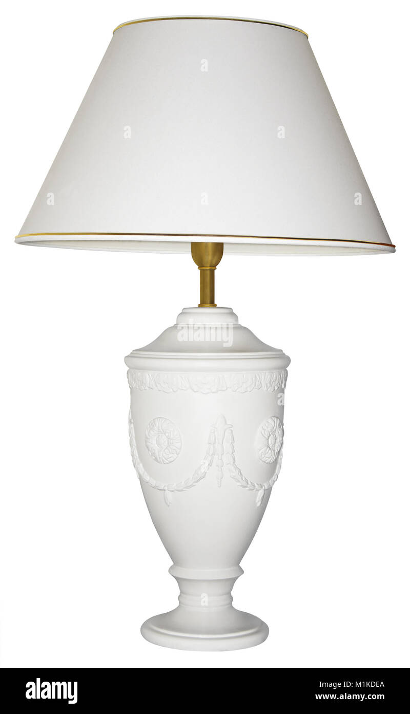 Lampe de table Vintage with clipping path isolé sur fond blanc Banque D'Images