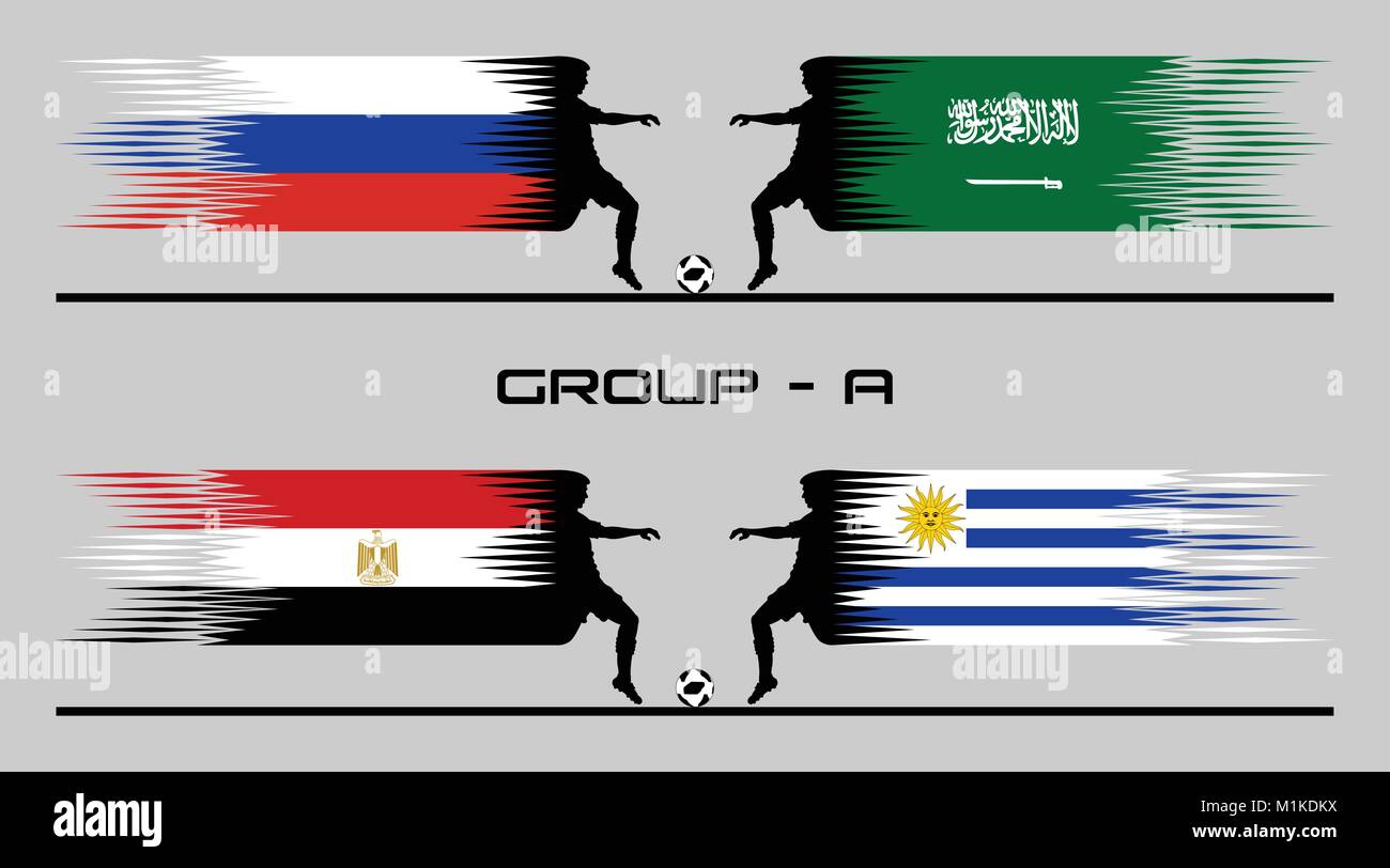 Des matches de football de phase Groupe - A. Les types de texte n'converti en contours et n'avez pas besoin de police. Illustration de Vecteur