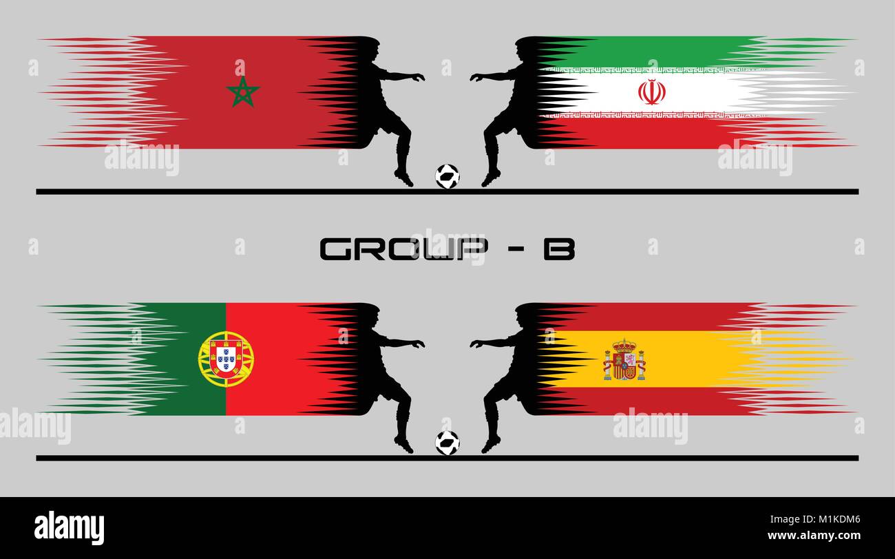 Des matches de football de phase Groupe - B. Les types de texte n'converti en contours et n'avez pas besoin de police. Illustration de Vecteur