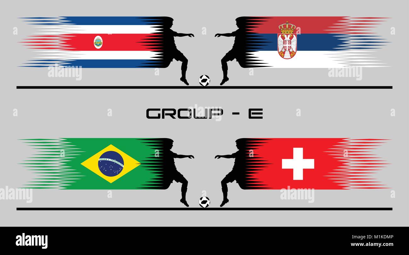 Des matches de football de phase Groupe - E. Les types de texte n'converti en contours et n'avez pas besoin de police. Illustration de Vecteur