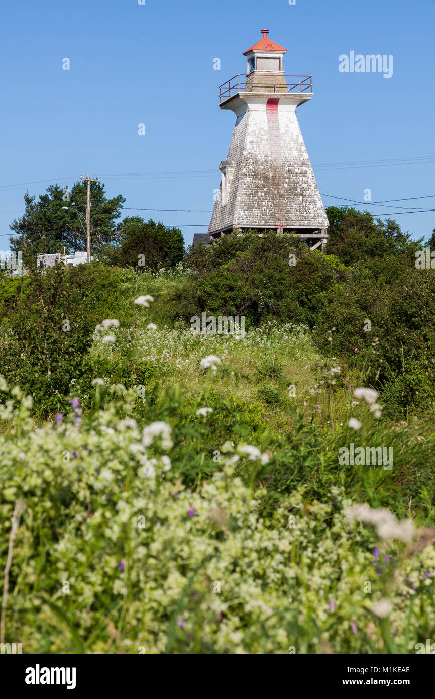 Plage d'Indian Point phare avant au Nouveau-Brunswick. Nouveau-brunswick, Canada. Banque D'Images