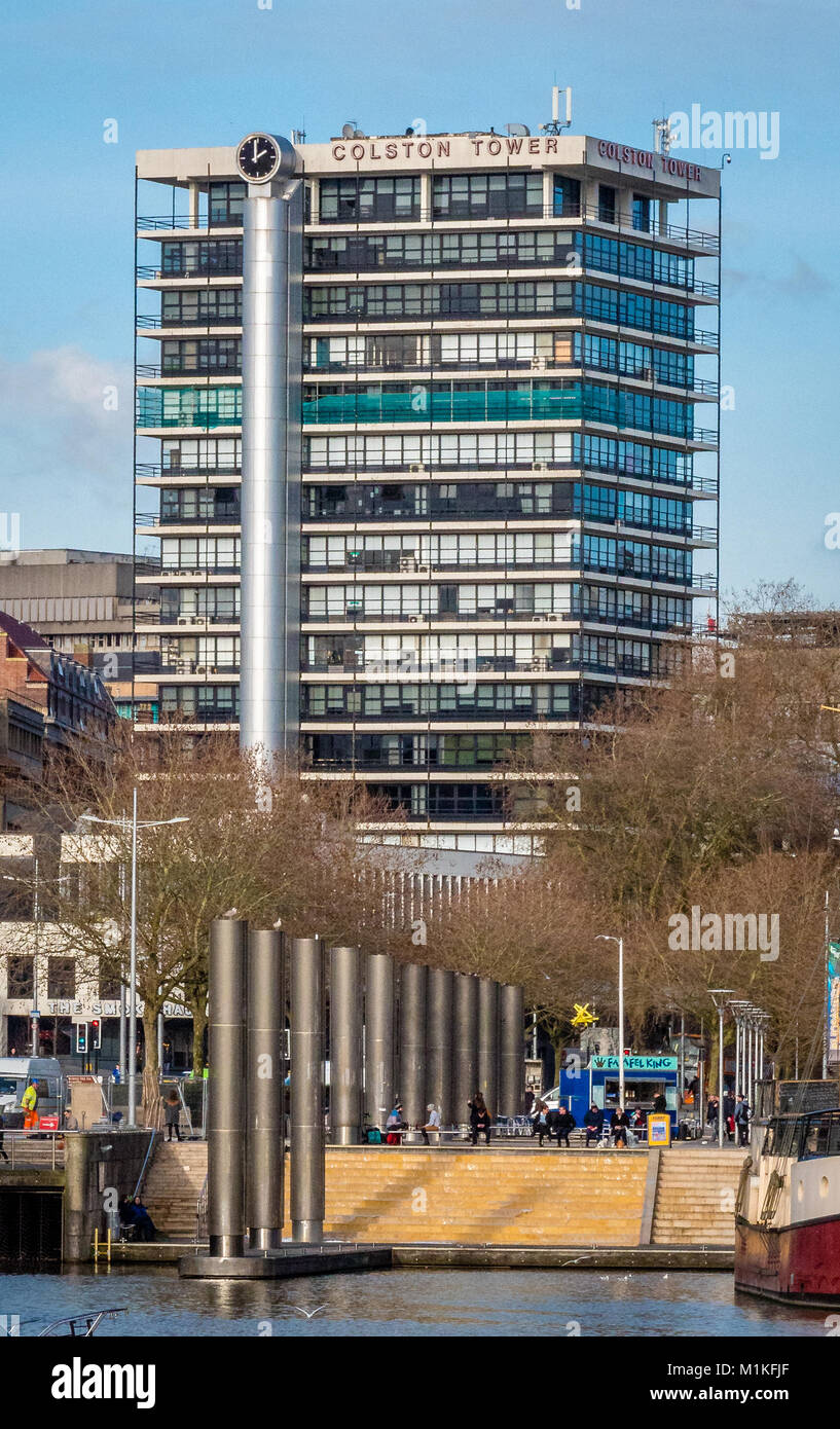 La Tour en 1973 Colston le centre-ville de Bristol UK nommé d'après le philanthrope tout aussi vénéré et honni merchant marchand d'esclave-du-Colston Banque D'Images