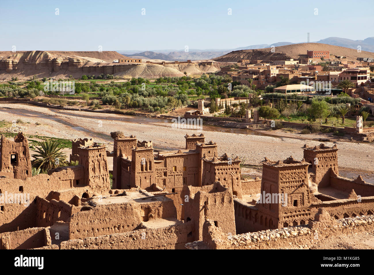 Le Maroc, Ait Ben Haddou, ancienne forteresse ou Kasbah ou Ksar, UNESCO World Heritage Site. Banque D'Images