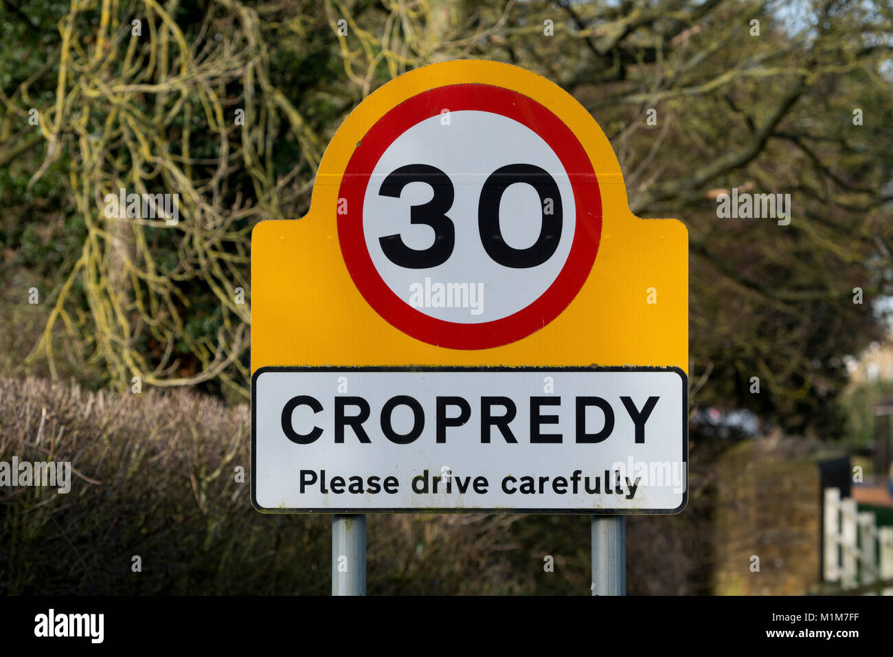 Cropredy panneau du village, Oxfordshire, England, UK Banque D'Images