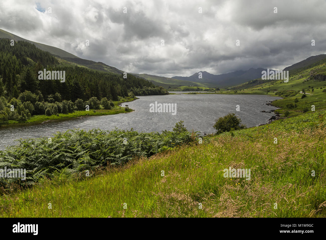 Llynnau Mymbyr sont deux lacs situés à Dyffryn Mymbyr, une vallée qui s'étend du village de Capel Curig au pen-y-Gwryd hôtel sur Snowdonia, au nord- Banque D'Images