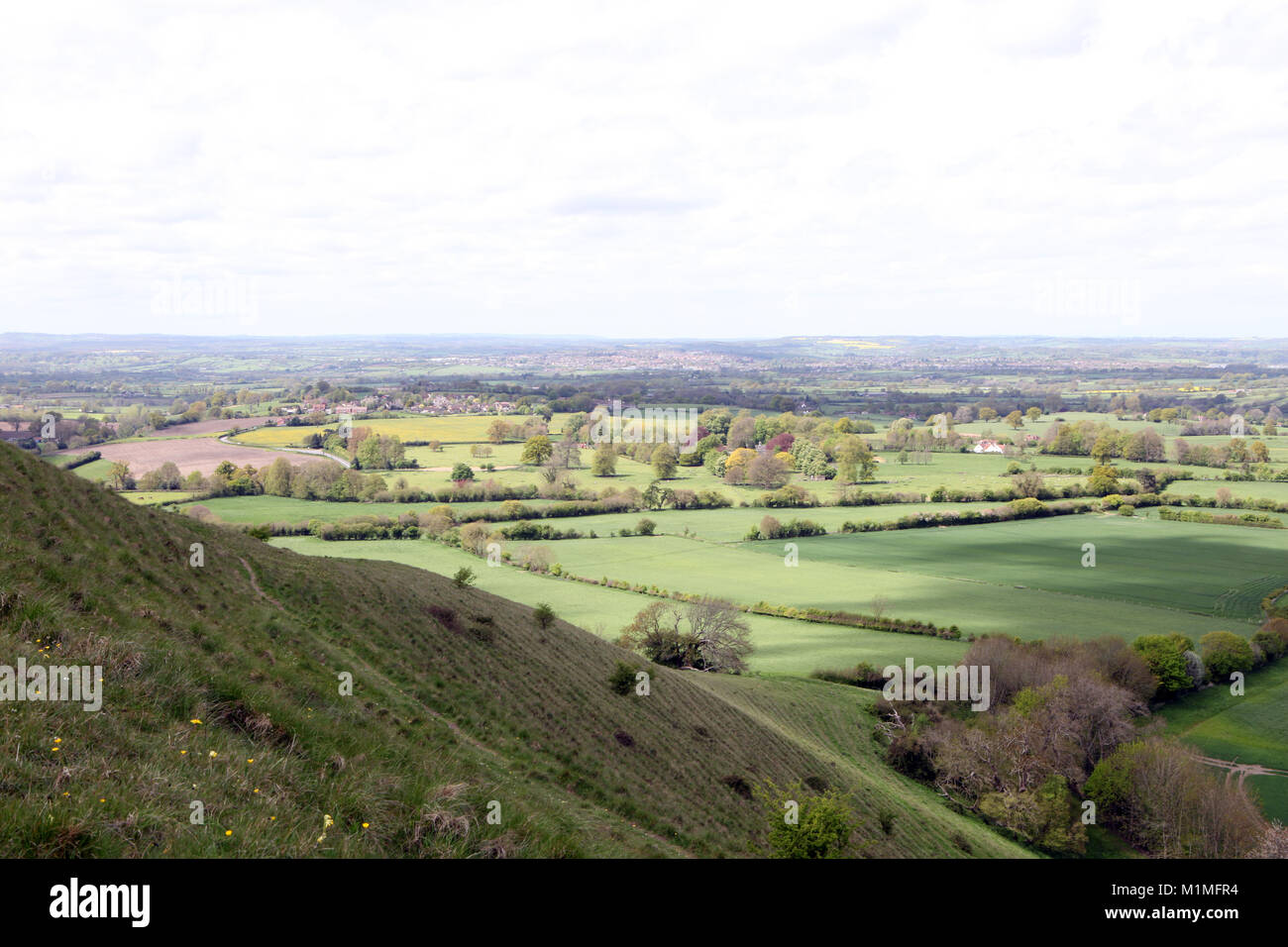 Vue sur la ville de frome de Claj Hill près de Longleat dans le Wiltshire. UK Banque D'Images