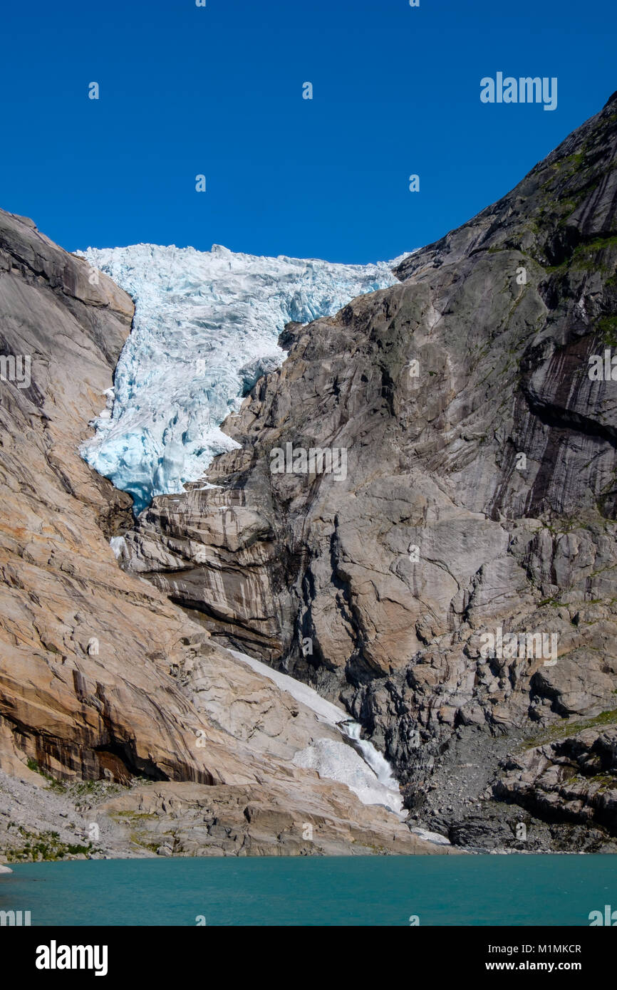 Le Glacier Briksdal, Sogn og Fjordane, Norvège Banque D'Images