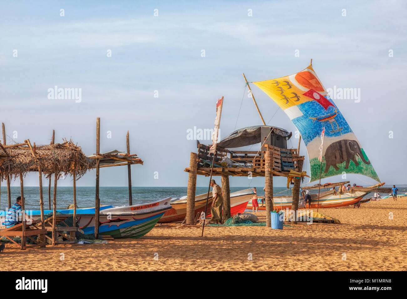 Negombo Beach, Oruwa, Colombo, Province de l'Ouest, au Sri Lanka, en Asie Banque D'Images