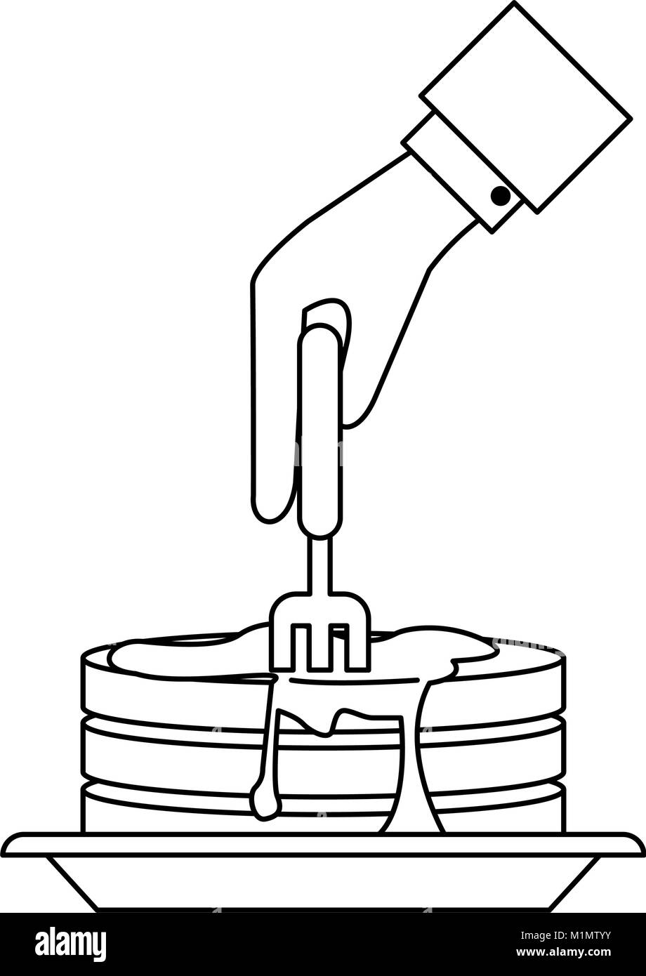 Le petit déjeuner de crêpes Illustration de Vecteur