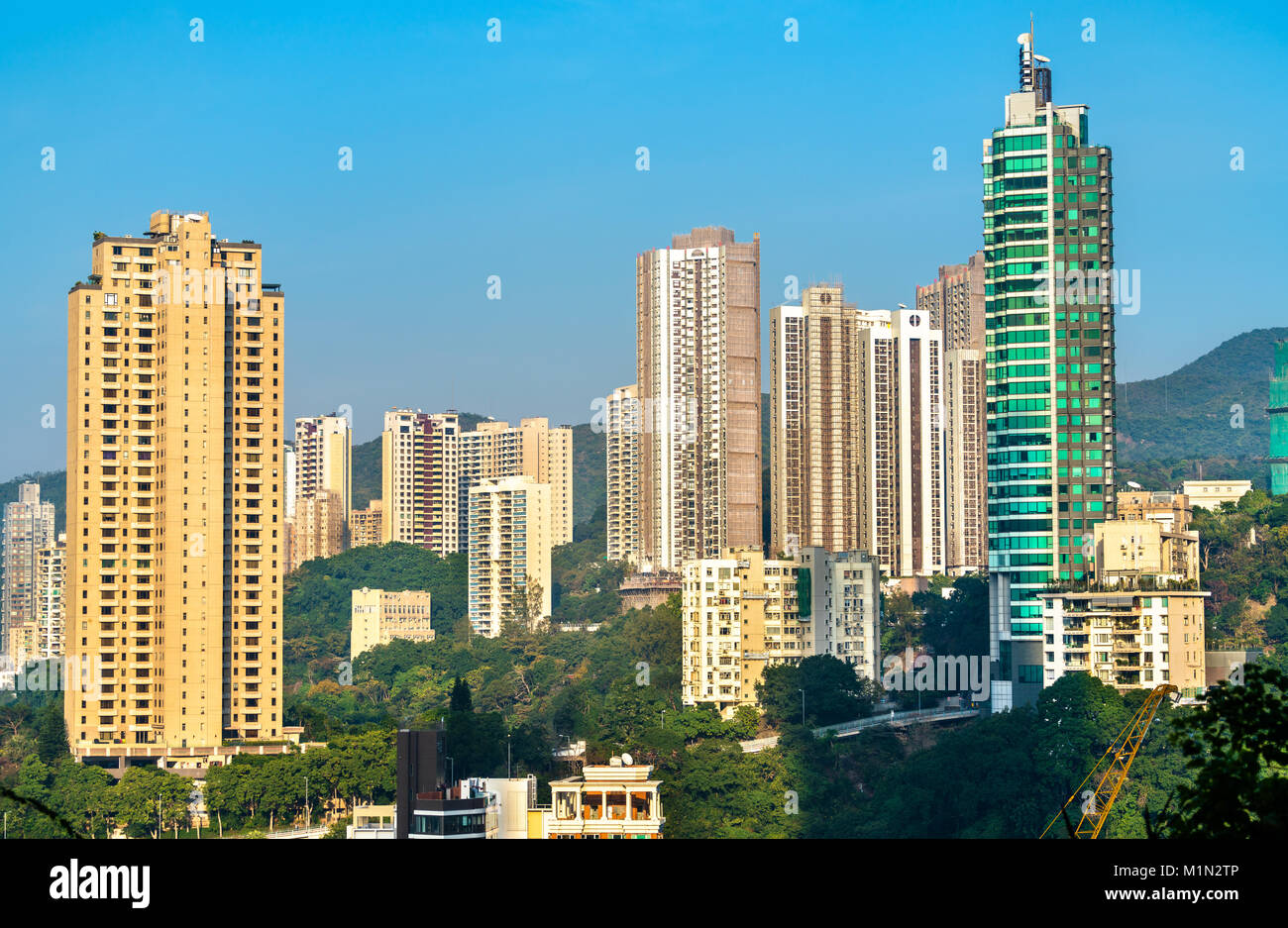 Les bâtiments de grande hauteur dans le district de Happy Valley Hong Kong Banque D'Images