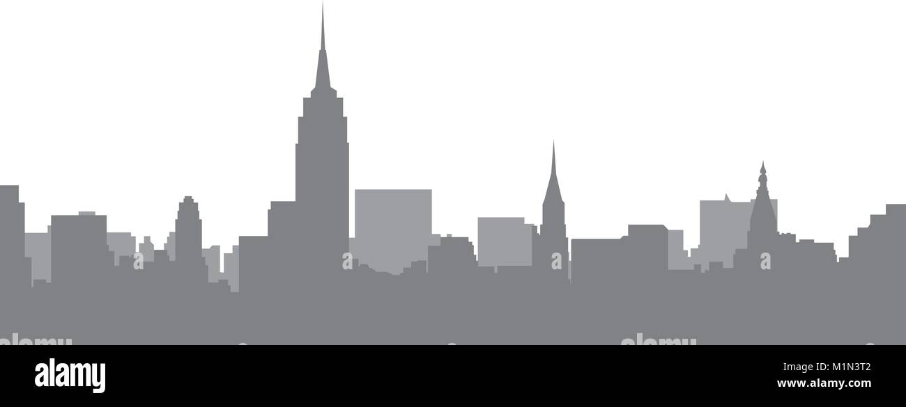 New York City Skyline - mégalopolis cityscape Illustration de Vecteur