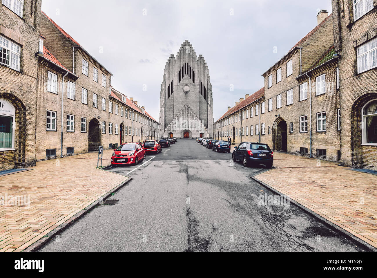 L'église de Grundtvig à Copenhague, Danemark - septembre, 23th, 2015. En raison de son architecture particulière c'est sur des plus célèbres lieux de culte au th Banque D'Images