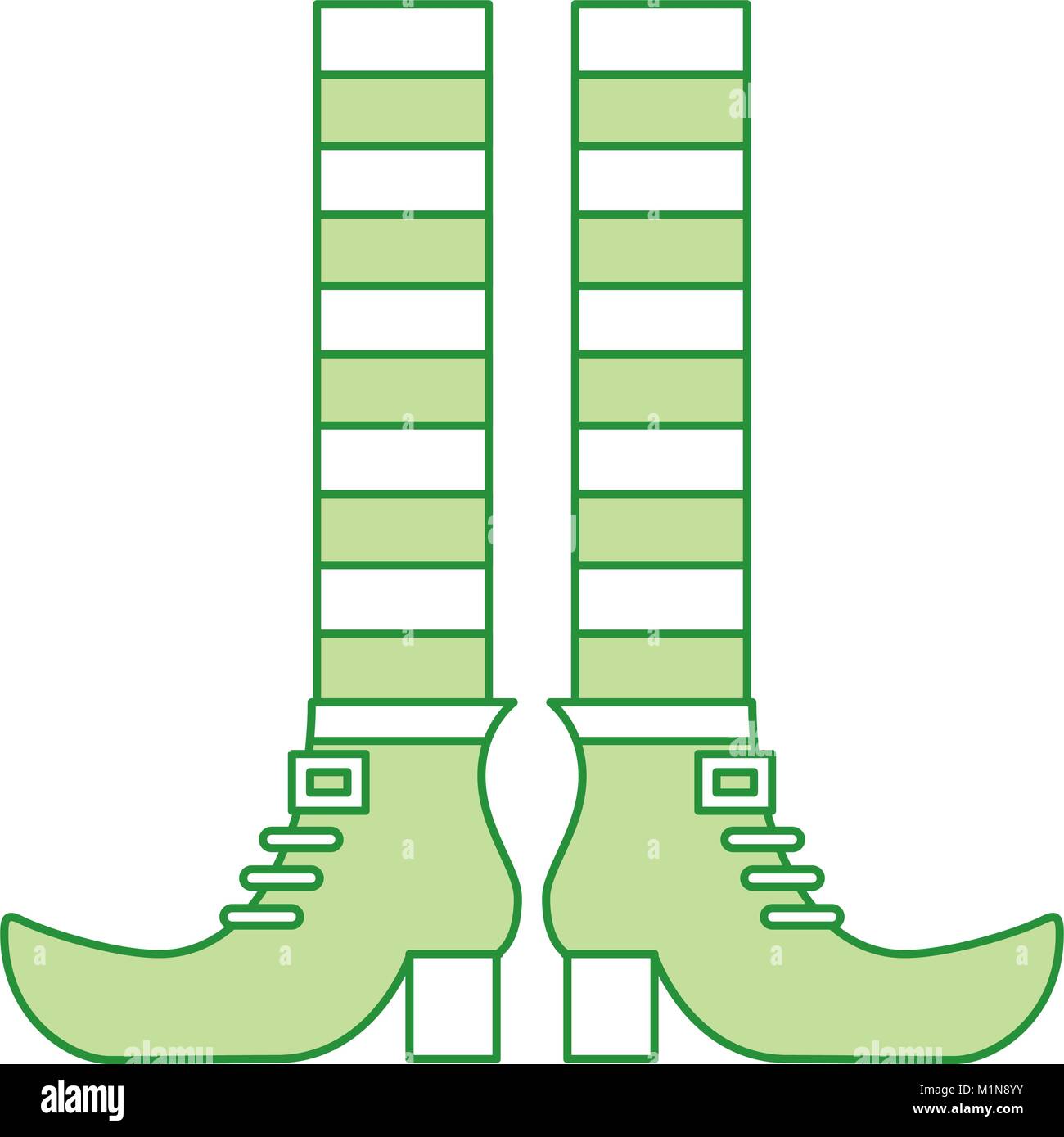 Les jambes et les chaussures vertes de leprechaun Illustration de Vecteur