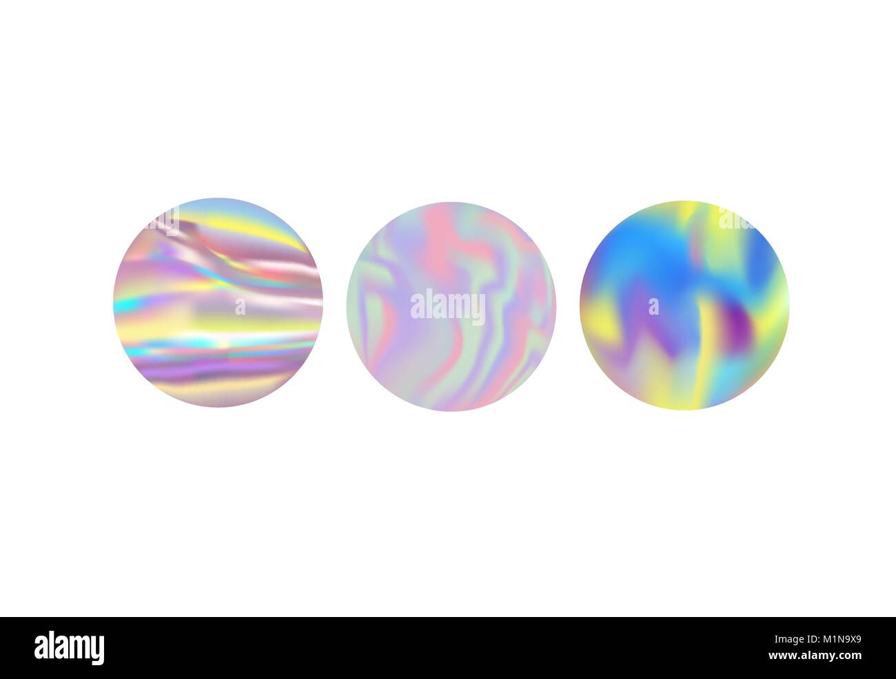 Ensemble d'autocollants ronds de couleur très tendance, holographique vector illustration Illustration de Vecteur