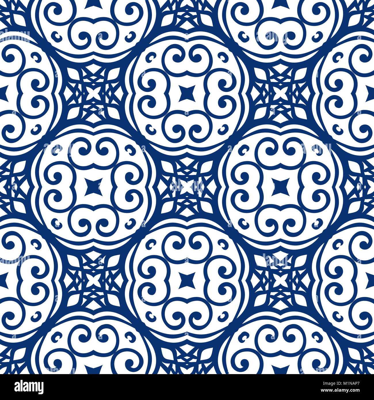 Motif Arabesque bleu Illustration de Vecteur