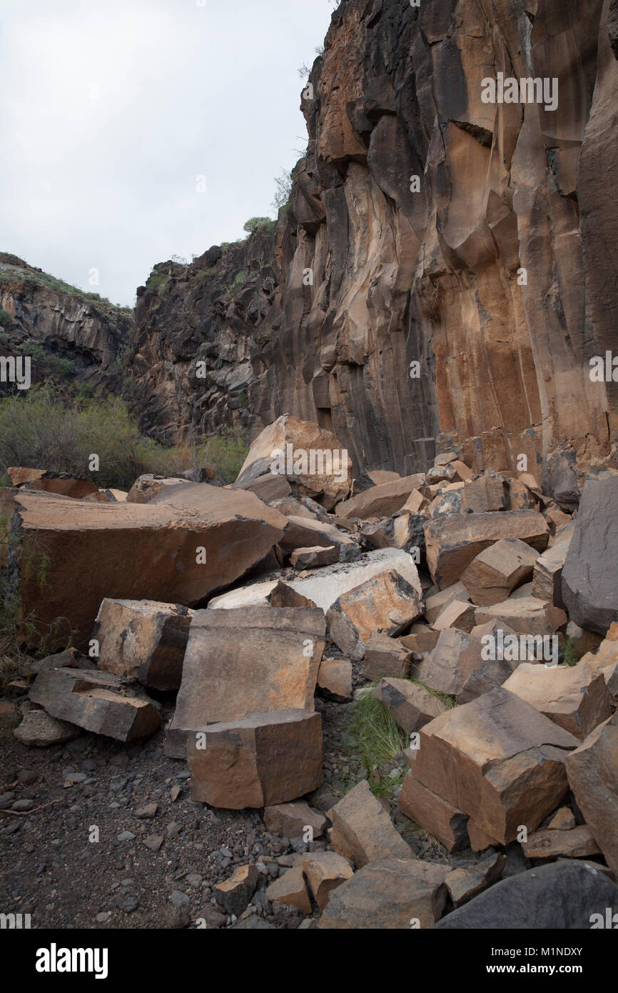 La ravine Linde à Tenerife, Îles Canaries, Espagne Banque D'Images