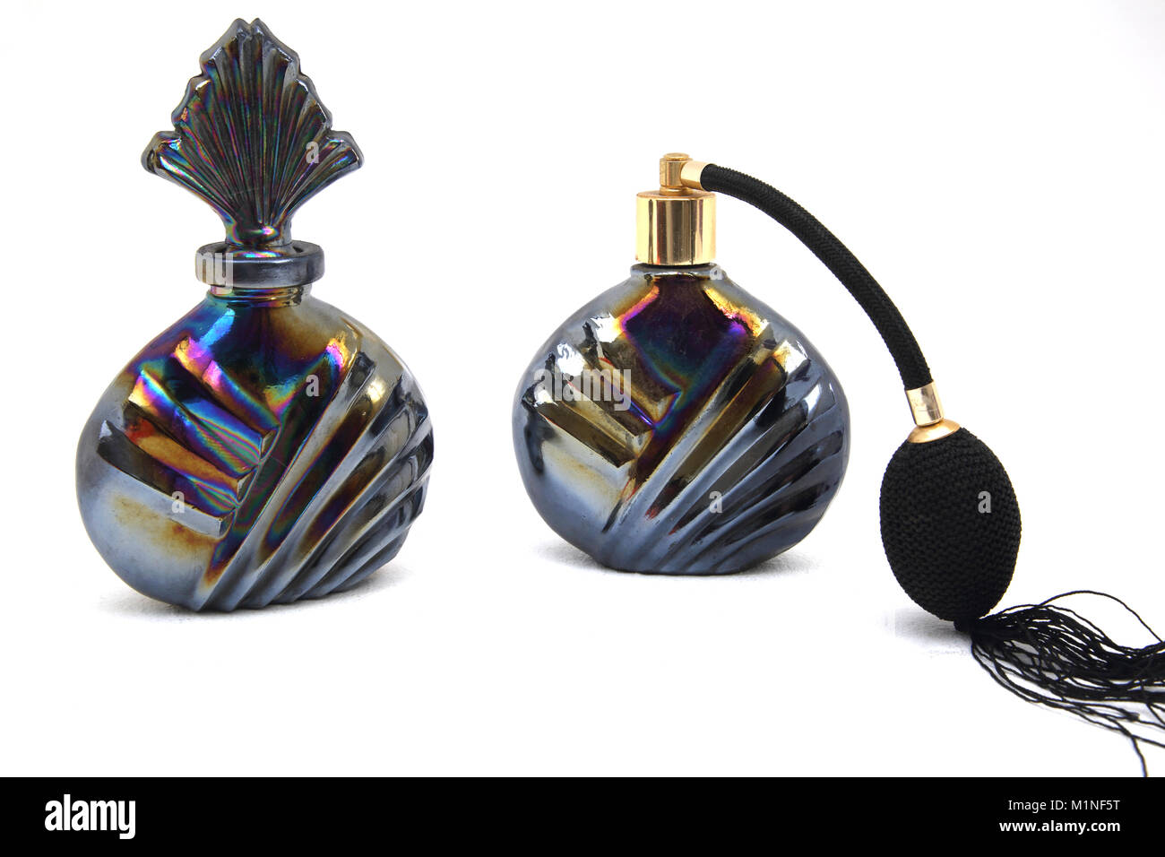 Huile Vintage Parfum Flacon atomiseur et couleur Banque D'Images