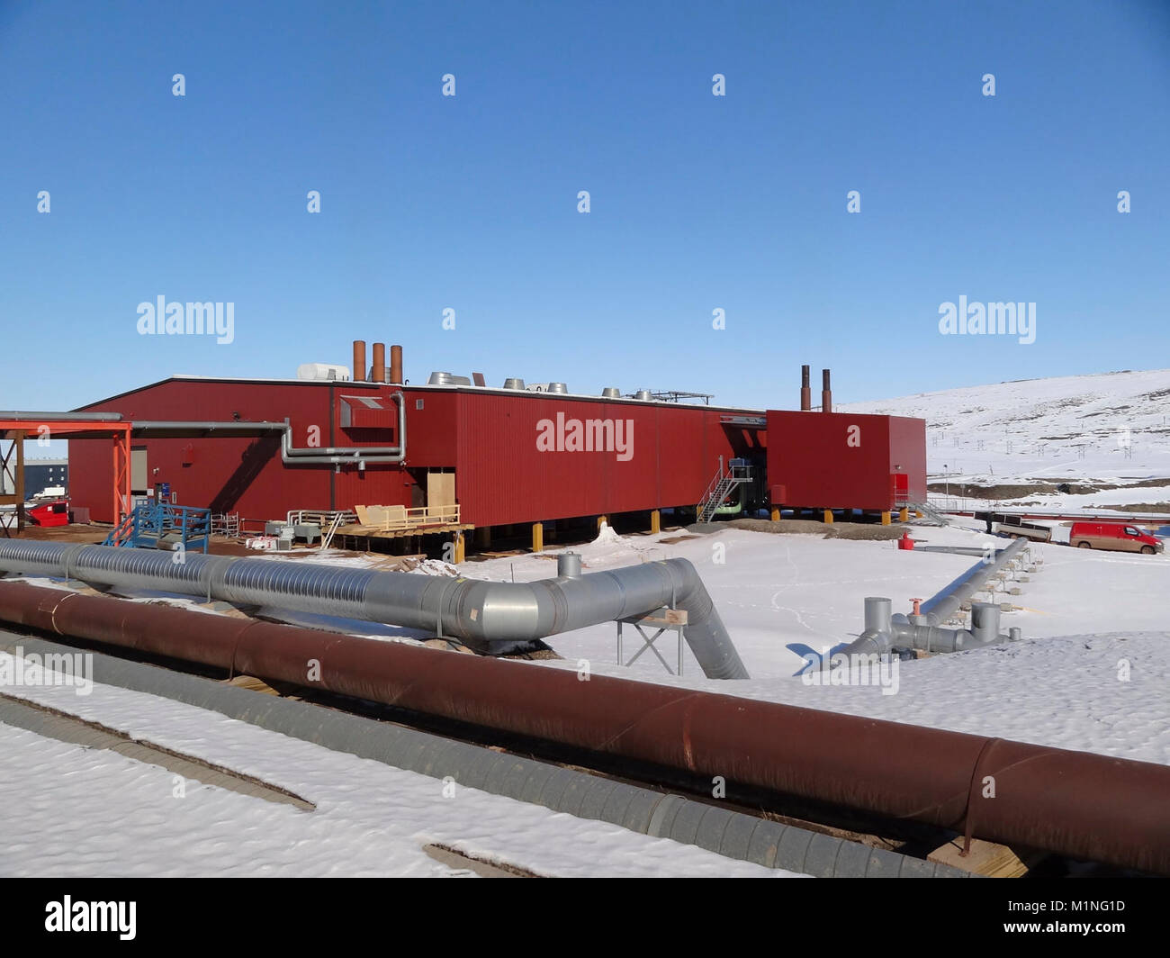 BASE AÉRIENNE DE Thulé, Groenland-M-plant, Thule's main centrale qui abrite les dernières chaudières gaz à haut rendement énergétique. ( Banque D'Images