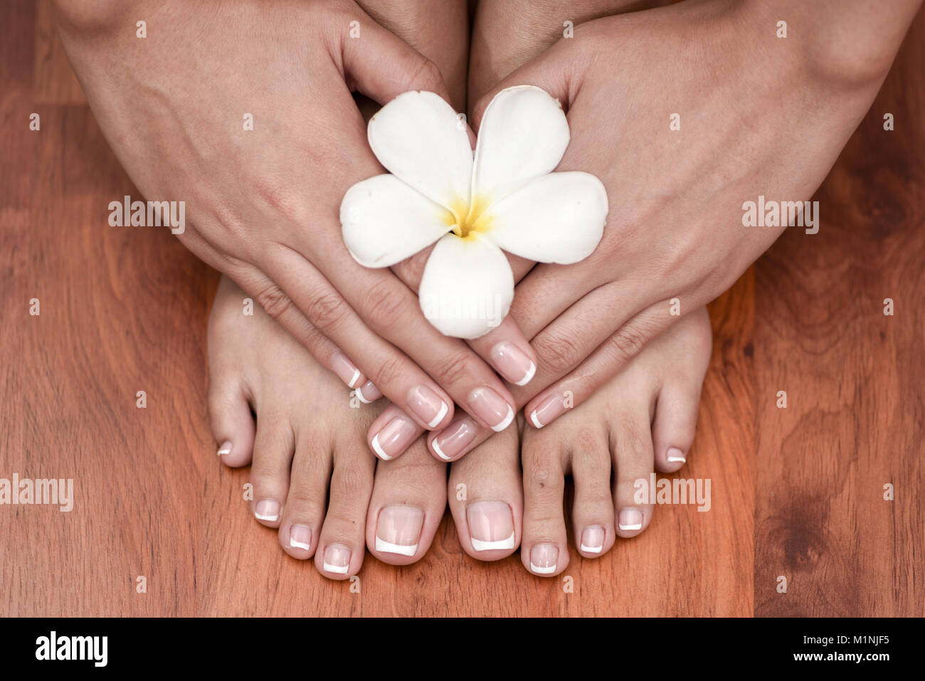 Spa Manucure mains.concept. Banque D'Images