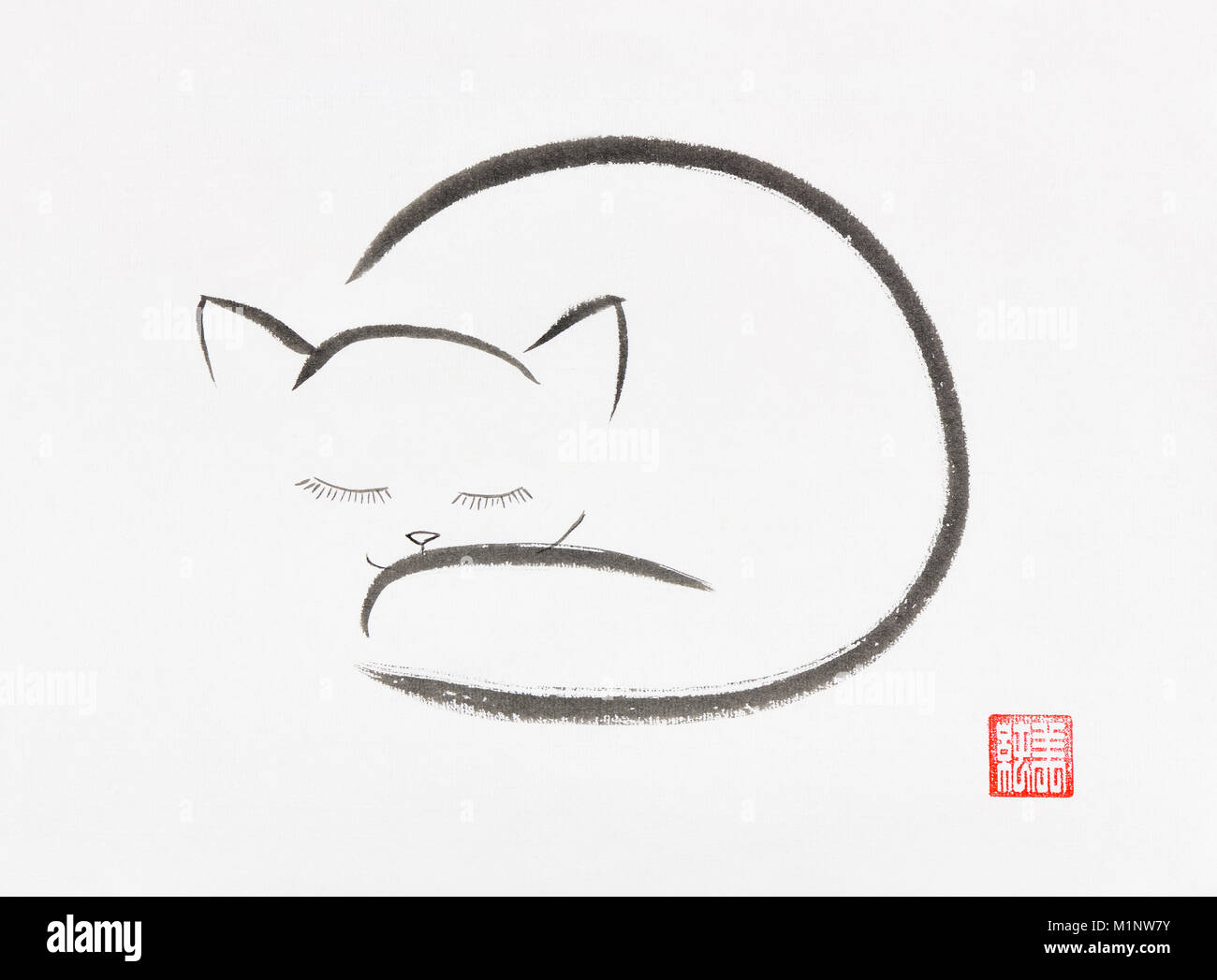 Oriental Minimaliste Illustration D Un Mignon Chat Dormir Blotti Zen Japonais Peinture Encre Sumi E Sur Fond De Papier De Riz Blanc Photo Stock Alamy Oriental Minimaliste Illustration D Un Mignon Chat Dormir Blotti Zen Japonais Peinture Encre Sumi E Sur Fond De Papier De Riz Blanc Photo Stock Alamy