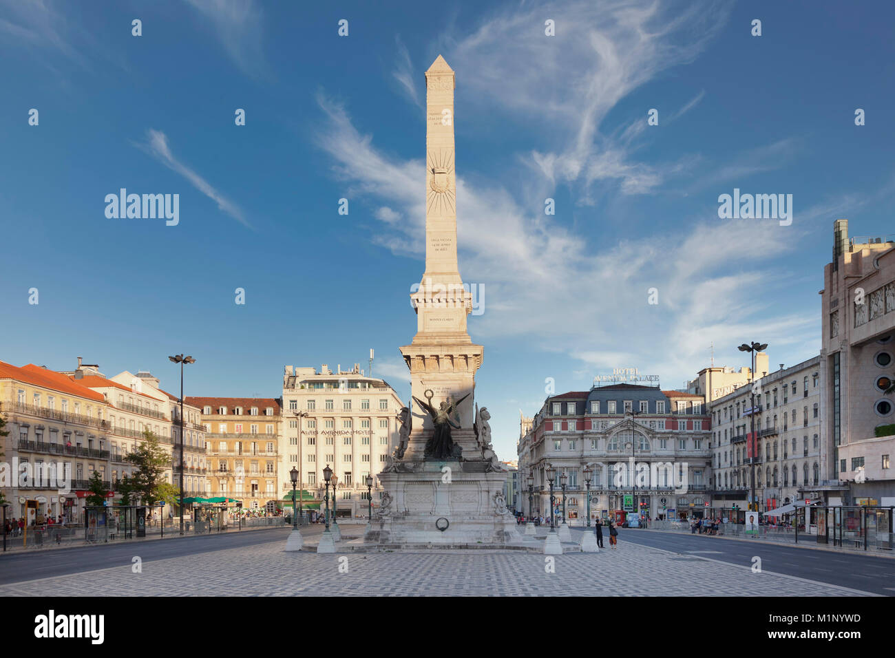 Praca dos Restauradores, l'Obélisque, l'Avenida da Liberdade, Lisbonne, Portugal, Europe Banque D'Images