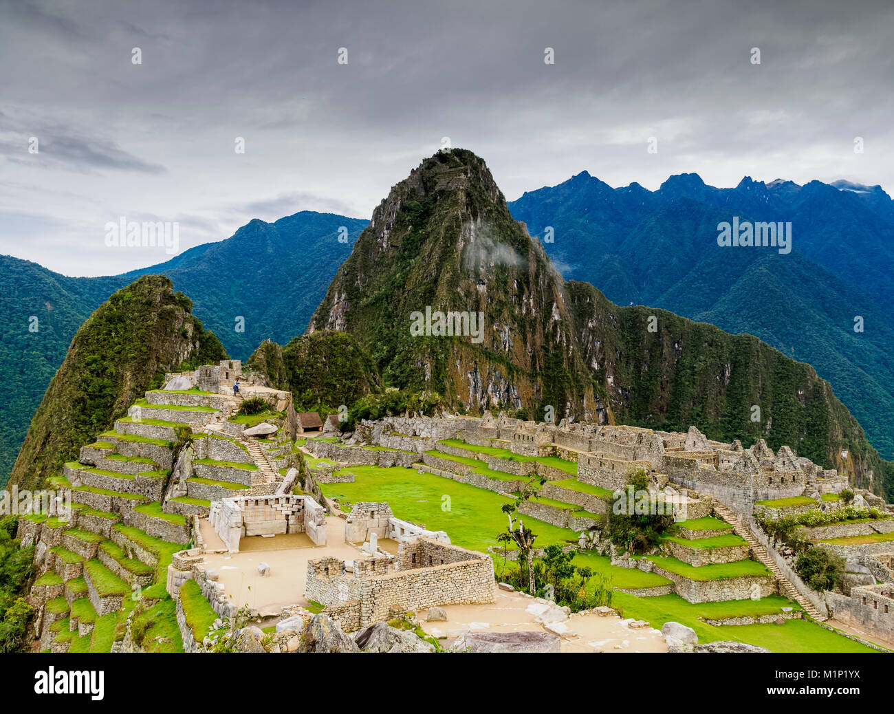 Ruines de Machu Picchu, Site du patrimoine mondial de l'Unesco, région de Cuzco, Pérou, Amérique du Sud Banque D'Images
