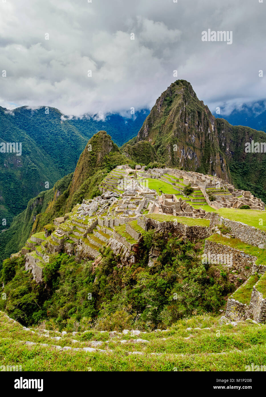 Ruines de Machu Picchu, Site du patrimoine mondial de l'Unesco, région de Cuzco, Pérou, Amérique du Sud Banque D'Images