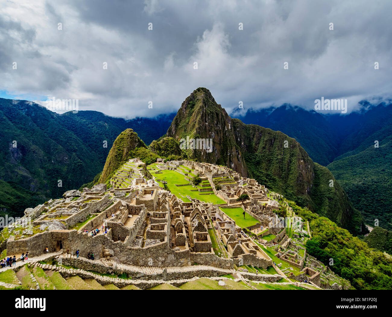 Ruines de Machu Picchu, Site du patrimoine mondial de l'Unesco, région de Cuzco, Pérou, Amérique du Sud Banque D'Images