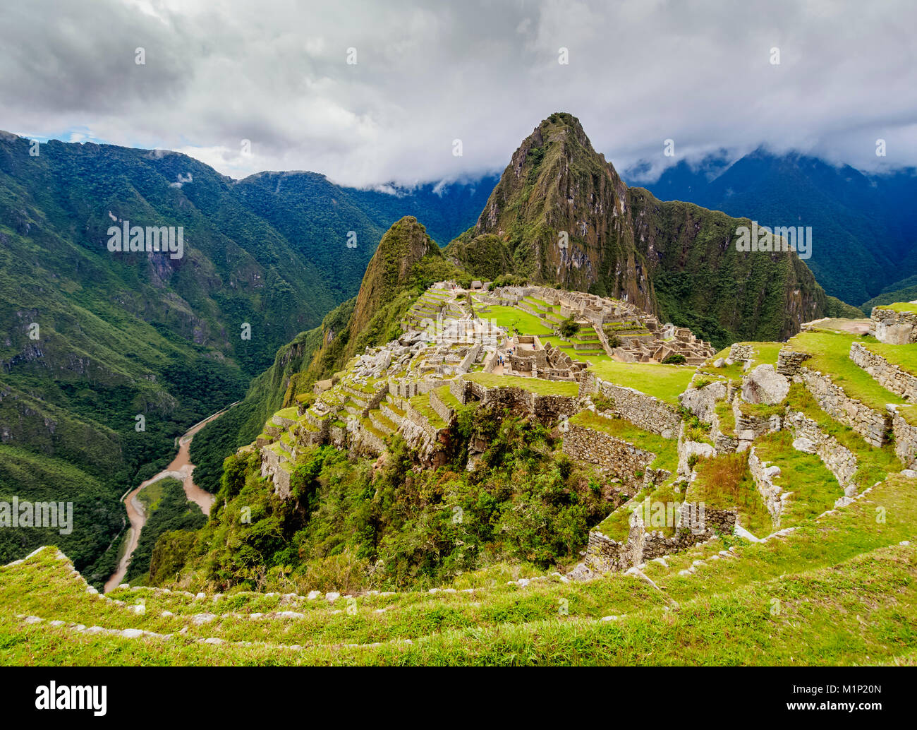 Ruines de Machu Picchu, Site du patrimoine mondial de l'Unesco, région de Cuzco, Pérou, Amérique du Sud Banque D'Images