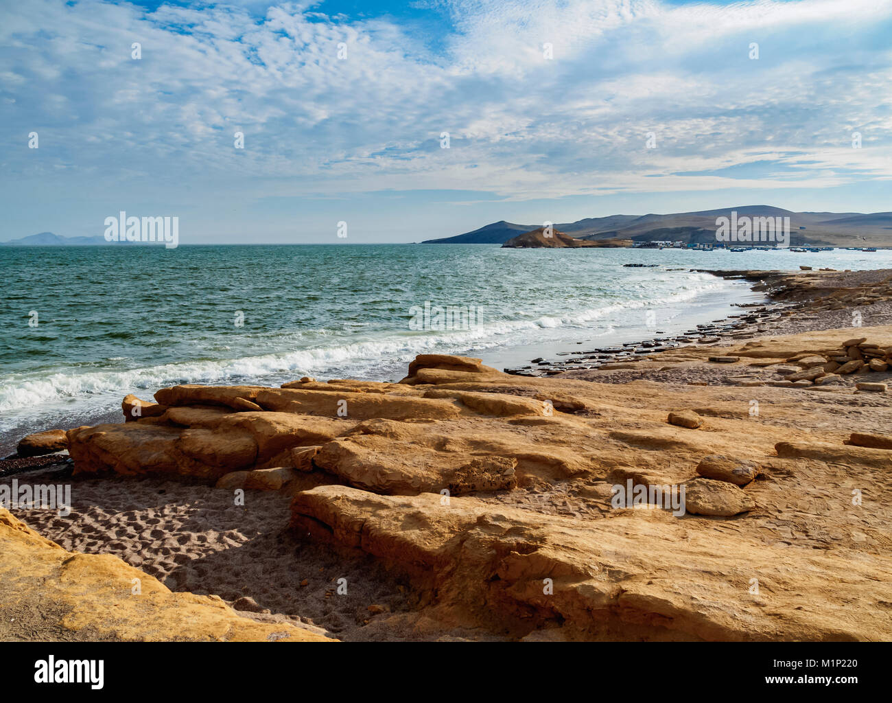Côte de la réserve nationale de Paracas, Ica, Pérou, Amérique du Sud Banque D'Images