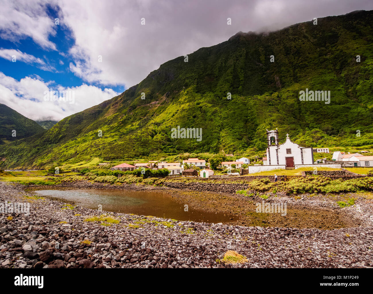 Église de Faja da Caldeira de Santo Cristo, Sao Jorge, Açores, Portugal, Europe, Atlantique Banque D'Images